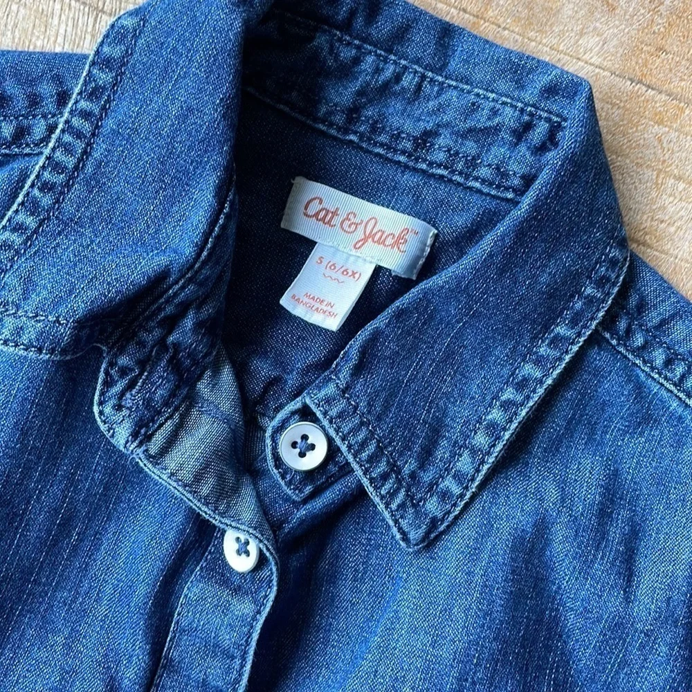 Cat & Jack girls denim top 6/6x
